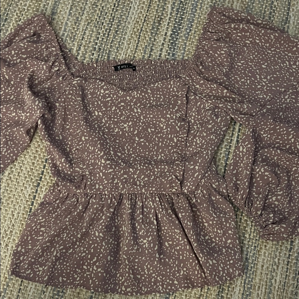 V ery J Women's Mauve Patterned Blouse